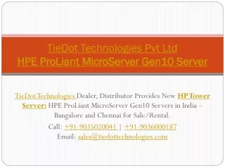 HP Tower Server | HPE ProLiant MicroServer Gen10 | Price/Cost India
