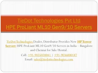 HP Tower Server | HPE ProLiant ML10 Servers | Price/Cost India