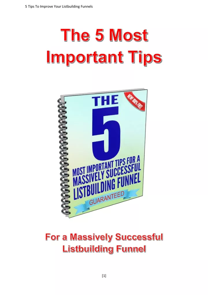 5 tips to improve your listbuilding funnels