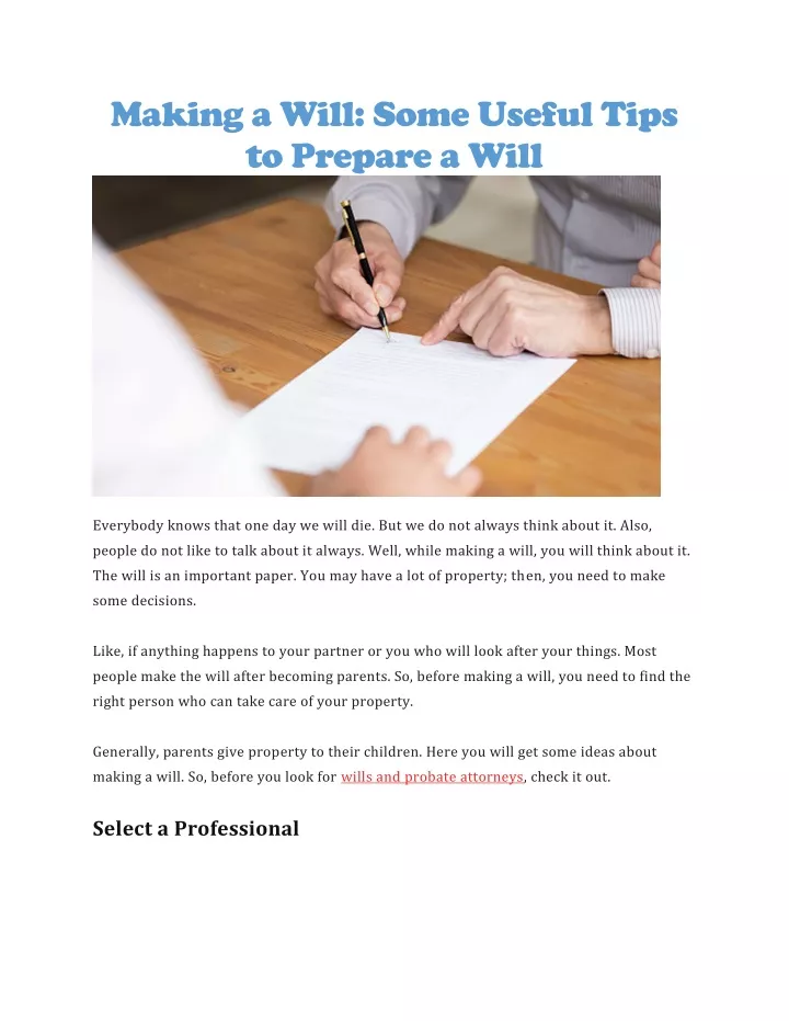 making a will some useful tips to prepare a will