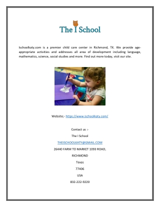 Premier School of Childcare | Ischoolkaty.com