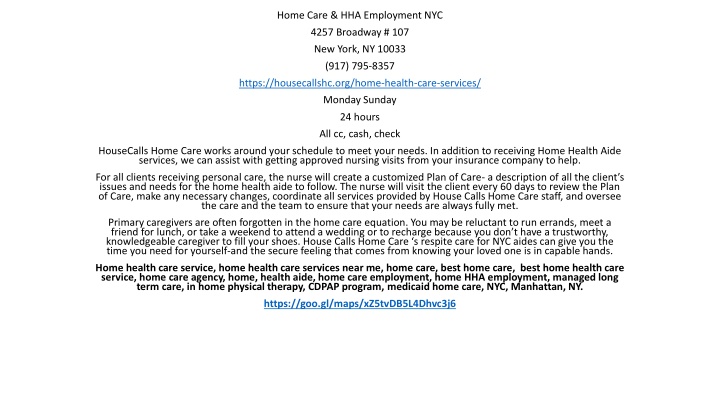 home care hha employment nyc 4257 broadway