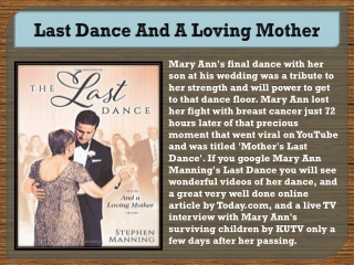 Last Dance And A Loving Mother