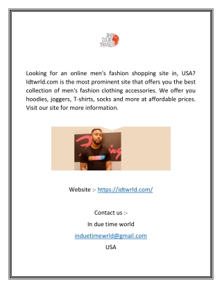 Online Men Fashion Shopping Site in USA  | Idtwrld.com
