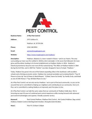 A Plus Pest Control