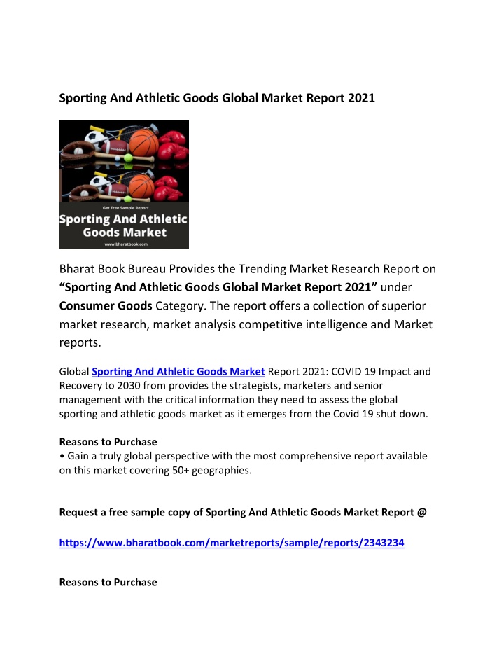 sporting and athletic goods global market report