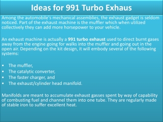 ideas for 991 turbo exhaus