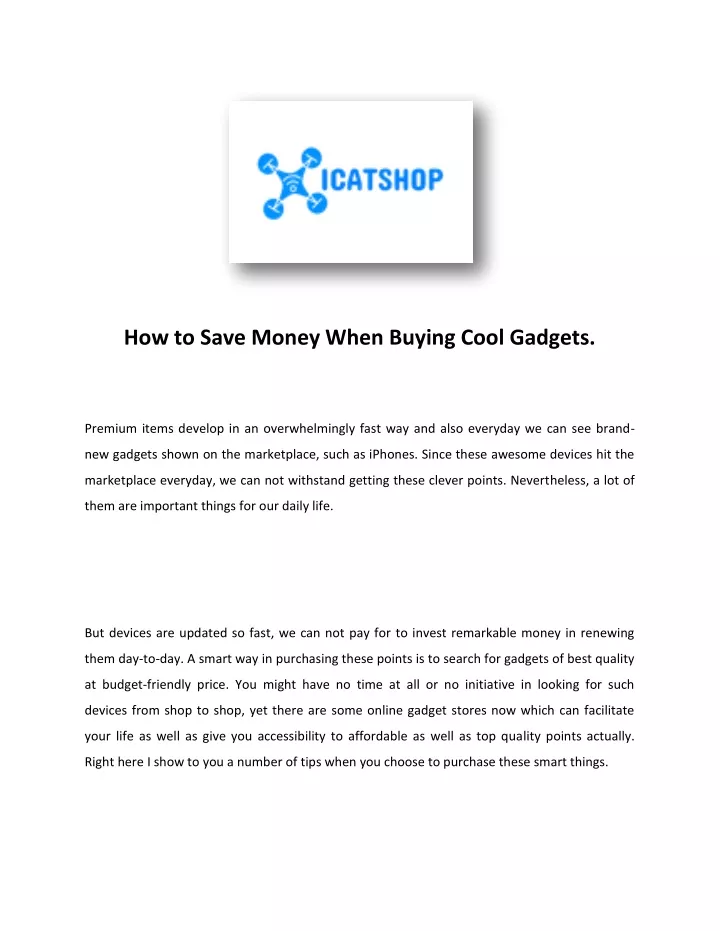 how to save money when buying cool gadgets