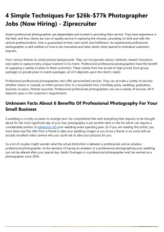 4 simple techniques for 26k 77k photographer jobs