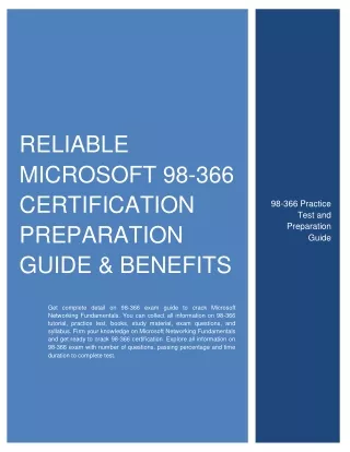 reliable microsoft 98 366 certification
