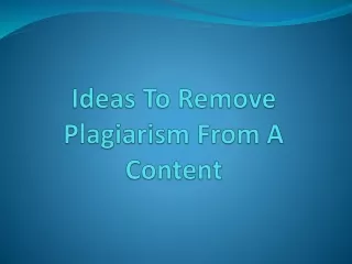 ideas to remove plagiarism from a content