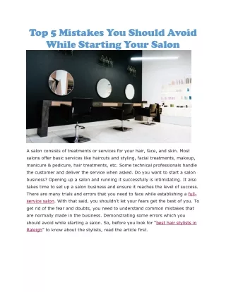 top 5 mistakes you should avoid while starting