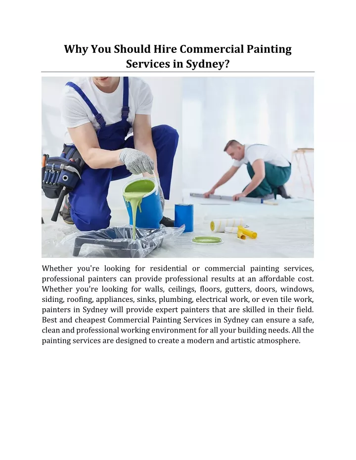 why you should hire commercial painting services