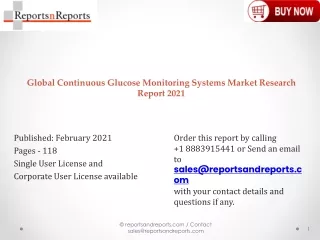 Global Continuous Glucose Monitoring Systems Market Research Report 2021