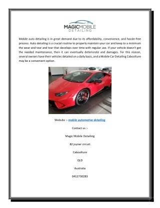 mobile auto detailing is in great demand