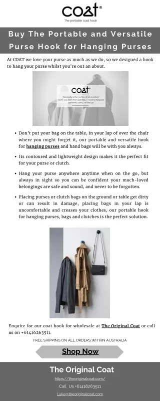 Buy The Portable and Versatile Purse Hook for Hanging Purses