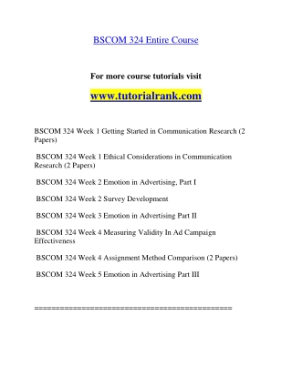 BSCOM 324 Education Organization- tutorialrank.com