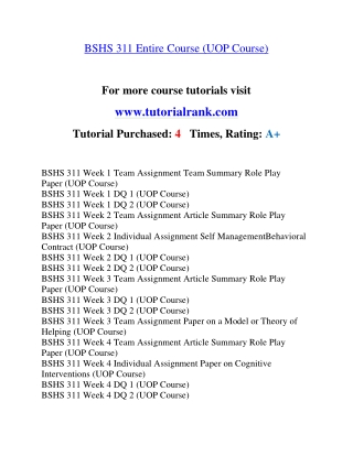 BSHS 311 Education Organization- tutorialrank.com
