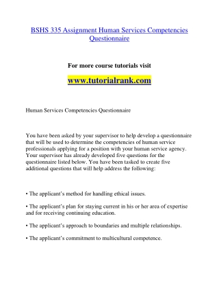 BSHS 335 Education Organization- tutorialrank.com