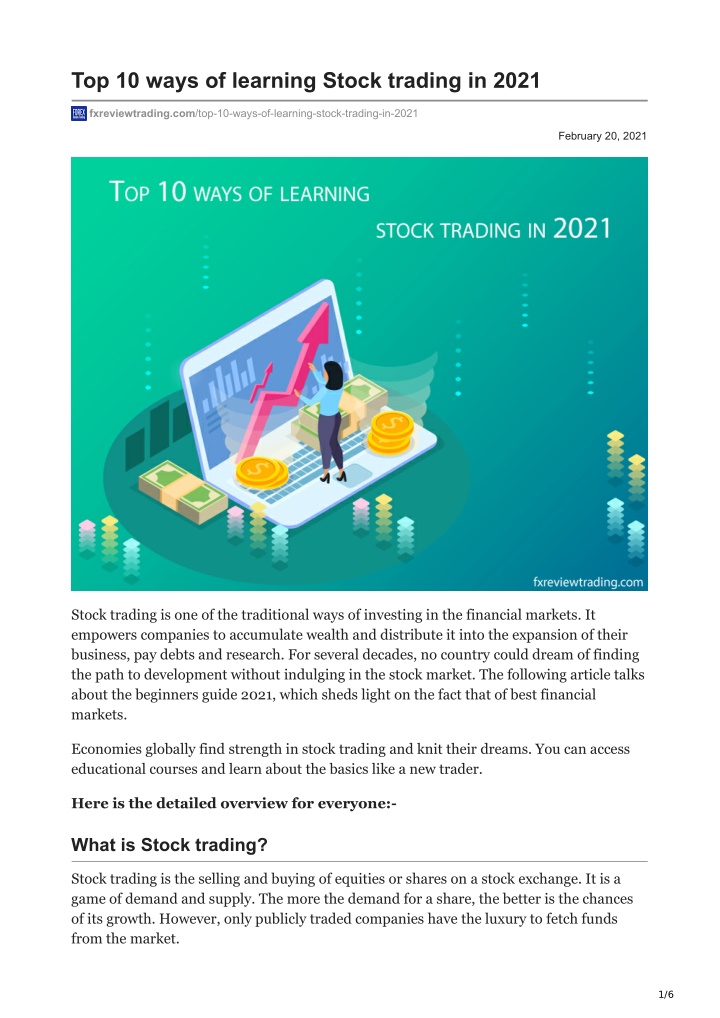 top 10 ways of learning stock trading in 2021