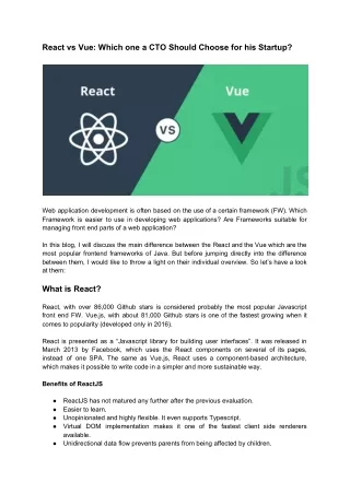 react vs vue which one a cto should choose