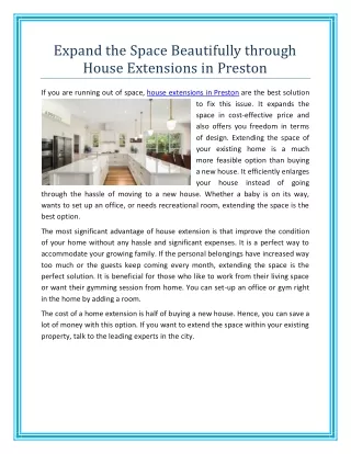 expand the space beautifully through house