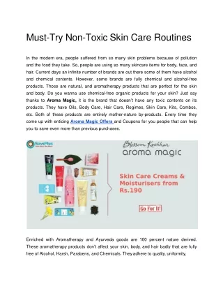 must try non toxic skin care routines