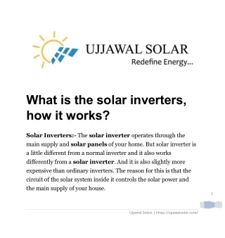 What is the solar inverters, how it works?