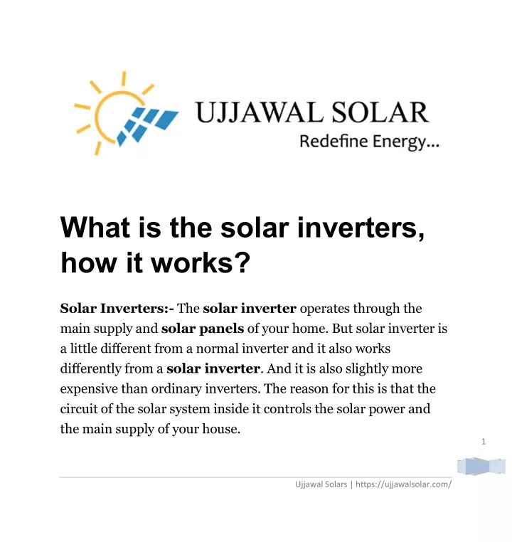 what is the solar inverters how it works
