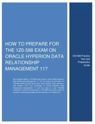 how to prepare for the 1z0 588 exam on oracle