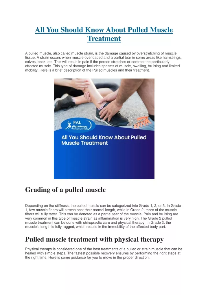 all you should know about pulled muscle treatment