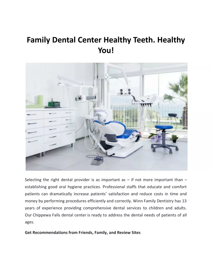 family dental center healthy teeth healthy you