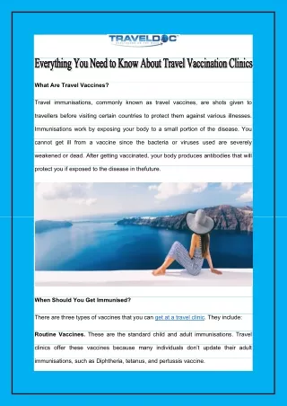what are travel vaccines