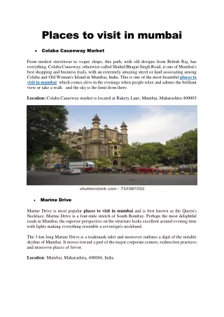 places to visit in mumbai