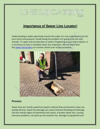 importance of sewer line locator