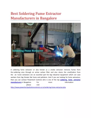 Best Soldering Fume Extractor Manufacturers in Bangalore