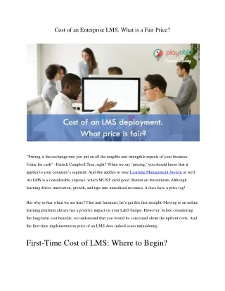 cost of an enterprise lms what is a fair price