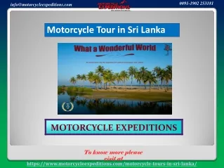 Best Motorcycle Tour in Sri Lanka