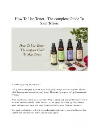 How To Use Toner - The complete Guide To Skin Toners | Kama Ayurveda