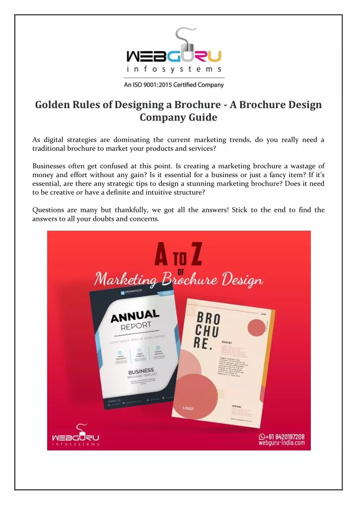 golden rules of designing a brochure a brochure