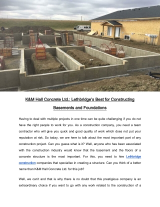 k m hall concrete ltd lethbridge s best