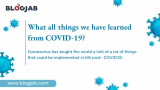 what all things we have learned from covid 19
