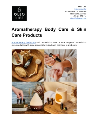 Aromatherapy Body Ccare & Skin Care Products