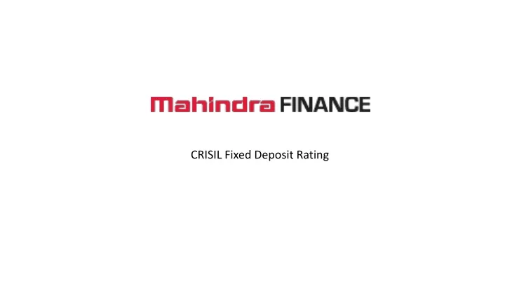 crisil fixed deposit rating