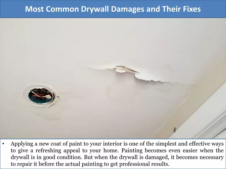 most common drywall damages and their fixes