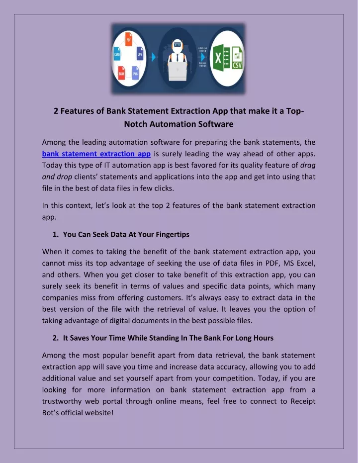 2 features of bank statement extraction app that
