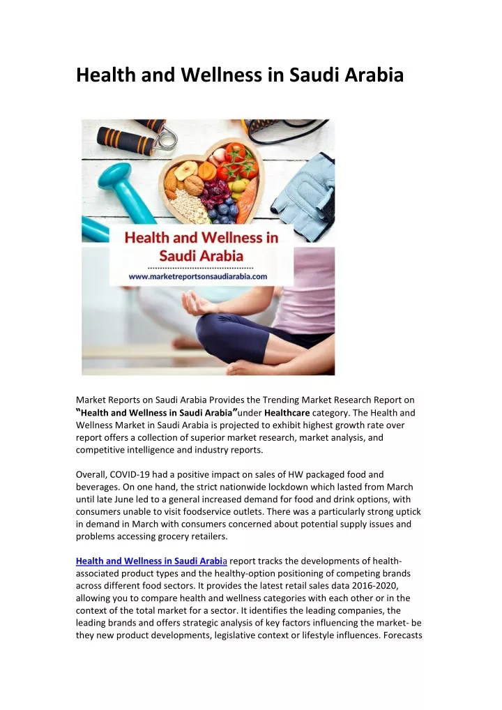 health and wellness in saudi arabia