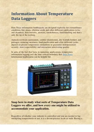 Find the Compact Temperature Data Logger in Singapore