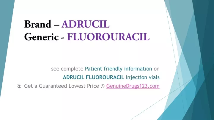 brand adrucil generic fluorouracil