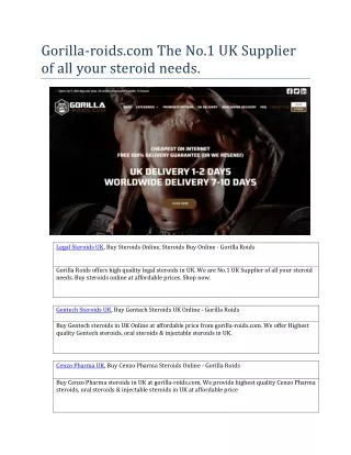 gorilla roids com the no 1 uk supplier